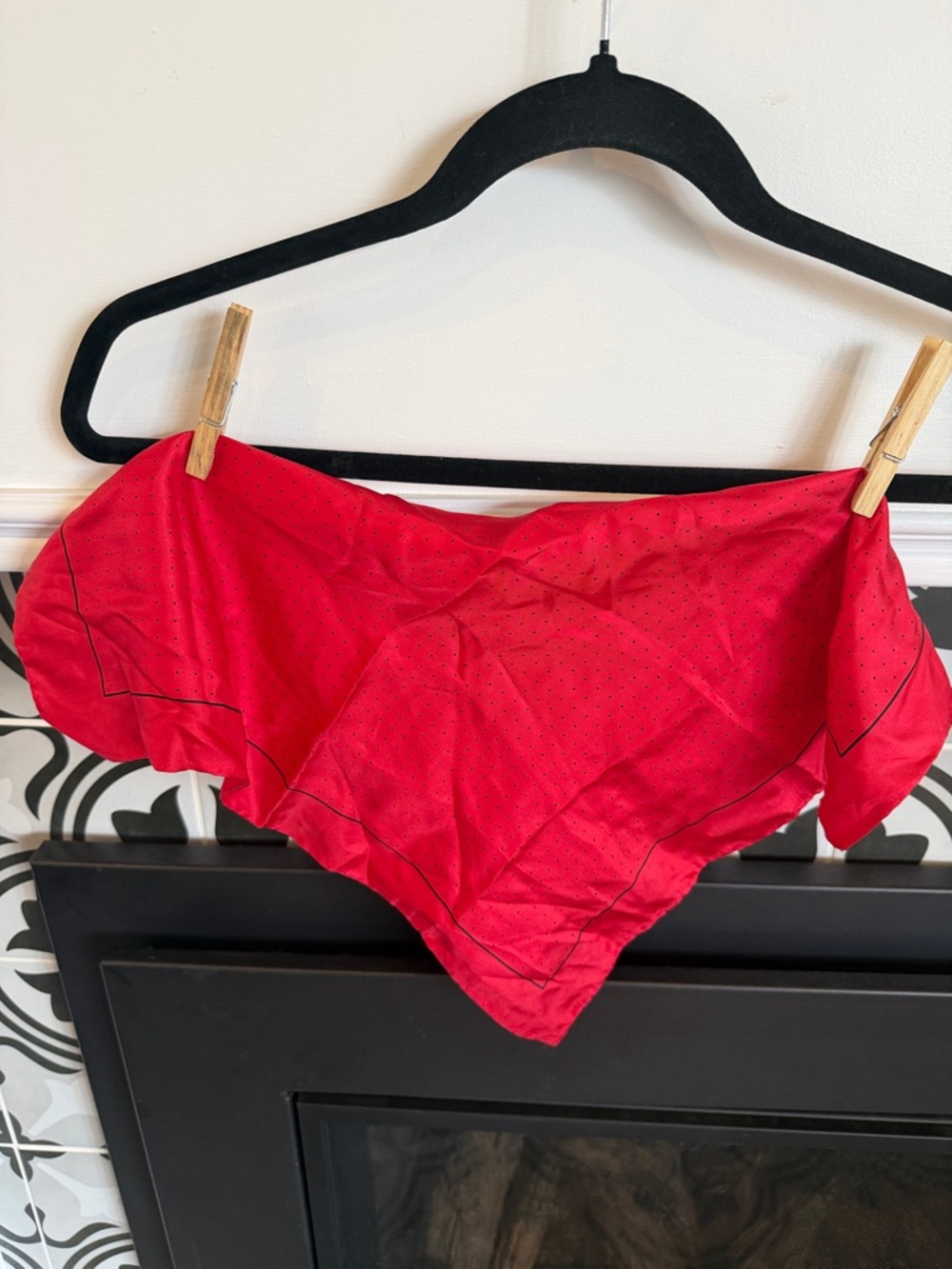 Red Silk square scarf